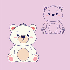  Adorable teddy bear in a clean, contemporary vector design
