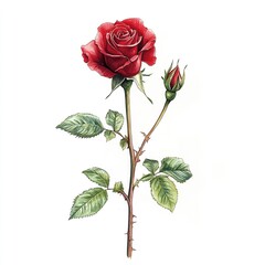 Fototapeta premium Vibrant red rose bloom botanical garden photography natural setting close-up floral beauty