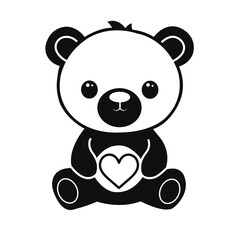  Adorable teddy bear in a clean, contemporary vector design