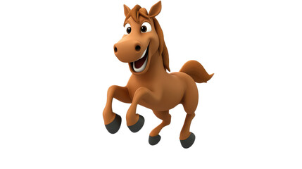 Playful cartoon horse character with a joyful expression and posture