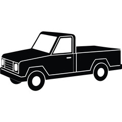 Pickup truck bed silhouette on white background