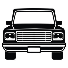 Pickup truck bumper silhouette on white background