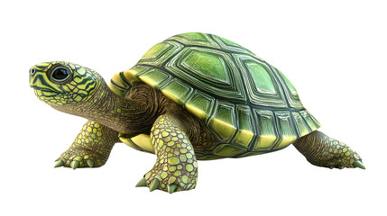 Realistic Green Turtle with Detailed Shell in Natural Pose