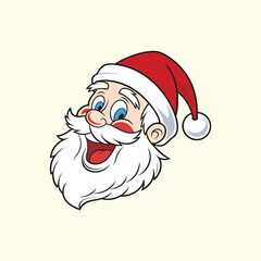 Santa Claus with various expressions. Humorous cartoon character, vector illustration.
