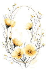 Elegant floral composition featuring soft yellow blooms and delicate greenery in a serene design