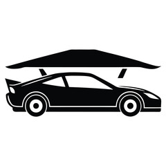 Racing car roof silhouette on white