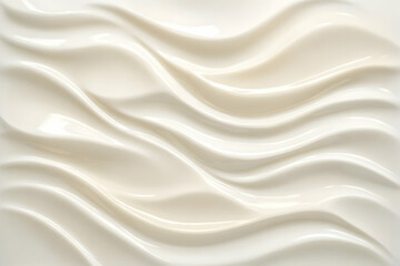 Naklejka premium A smooth, textured wall panel with flowing wave patterns in a light color.