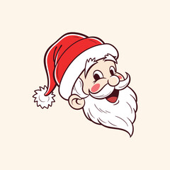 Santa Claus with various expressions. Humorous cartoon character, vector illustration.
