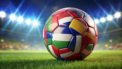 Fototapeta premium Soccer Ball National Flag Design, Football World Cup, Country Flags Ball, Patriotic Soccer Ball Images, Sports Ball Graphics