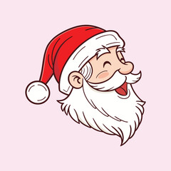 Santa Claus with various expressions. Humorous cartoon character, vector illustration.
