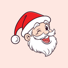 Santa Claus with various expressions. Humorous cartoon character, vector illustration.
