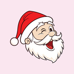 Santa Claus with various expressions. Humorous cartoon character, vector illustration.
