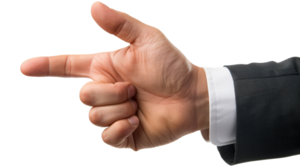 Pointing hand gesture in formal setting