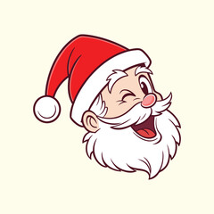 Santa Claus with various expressions. Humorous cartoon character, vector illustration.
