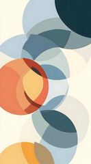 Obraz premium Abstract composition featuring overlapping circles in various colors and transparencies.