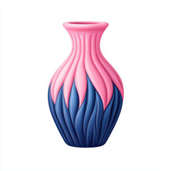 vibrant vase with unique design featuring pink and blue waves, perfect for home decor