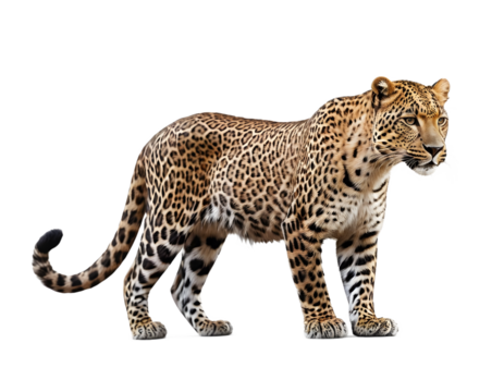 Detailed Leopard Isolated on Transparent Background