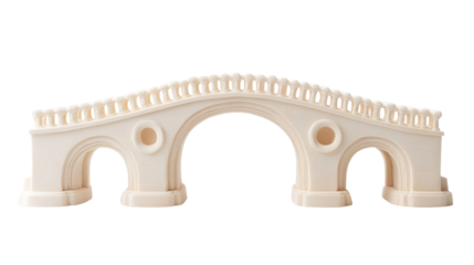 Intricate wooden model of arched bridge design