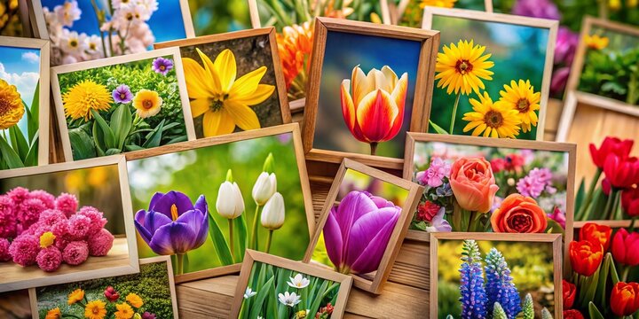 Spring Flower Frames: Trendy Floral Designs & Tags for Springtime Projects