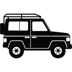 SUV roof rack silhouette on white background