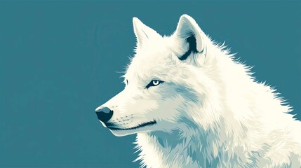 Naklejka premium Adorable White Wolf Portrait in a Snowy Arctic Landscape