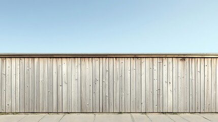 Wood wall under clear sky.