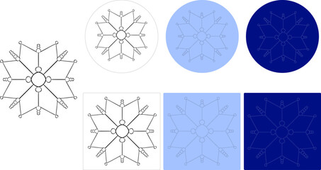 illustration vector abstract shape snowflake element logo or icon. EPS 10 Graphic line illustration