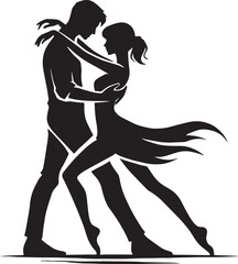 Romantic silhouette of a loving couple: perfect vector art for valentine's day designs