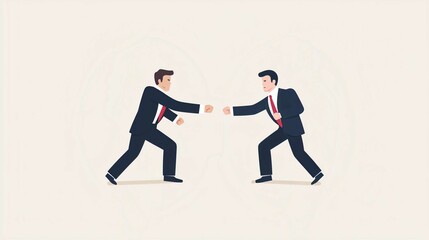 Fototapeta premium Dynamic Business Team Silhouette Jumping for Success on White Background