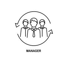 Manager pixel perfect linear icon. Thin line customizable illustration.