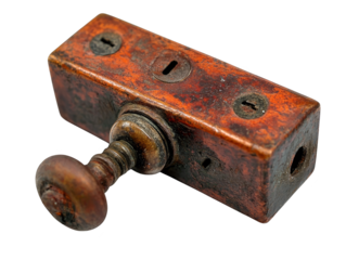 Antique Wooden Device with Holes and Knob  Grunge Texture