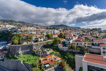 Scenic View Of Colorful Buildings in a Idyllic Hillside Setting, Funchal, Madeira