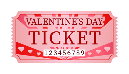 Valentines day ticket or coupon pass romantic love themed