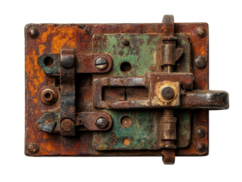 Rusty Metal Latch  Vintage Industrial Texture  Grunge Background