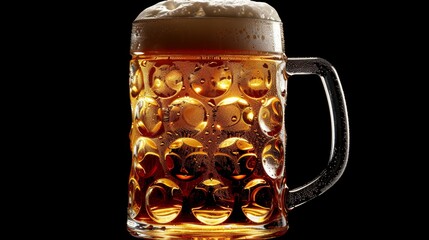 Enjoying a cold, refreshing mug of beer on a relaxing evening with friends at home