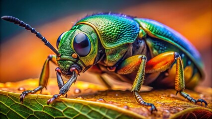 Fototapeta premium Stunning Insect Photography: Close-Up Macro Images of Colorful Bugs & Beetles