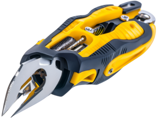 Yellow   Black Multi Tool Pliers Closeup