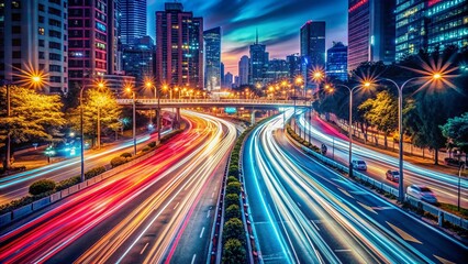 Obraz premium Stunning Long Exposure Photography: City Lights, Night Scenes, Urban Landscapes, Glowing Trails, Light Painting, Star Trails, Milky Way, Coastal Scenes, Waterfalls