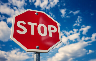 Obraz premium A red stop sign with the word 