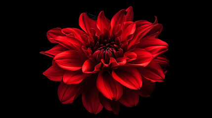 "Vibrant Red Dahlia Flower Blooming in Full Glory"