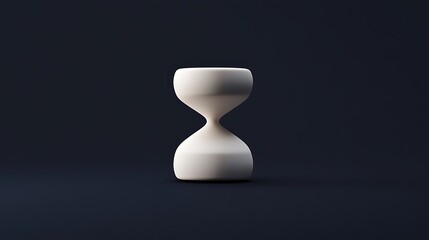 White hourglass on dark background.