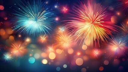 Background texture with bokeh effect. Beautiful bright background, fireworks lights.