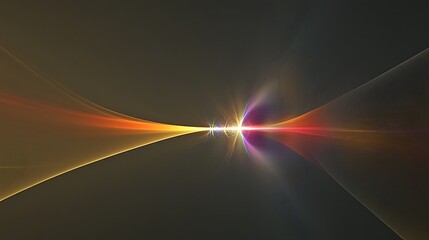Abstract glowing lines meet center.