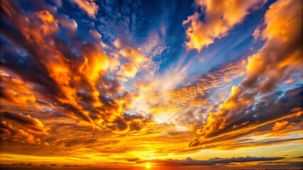 Obraz premium Stunning Sunrise Sky Long Exposure Photography - Golden Hour, Colorful Clouds, Nature Landscape