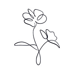 Minimalist Line Art Flower Illustration