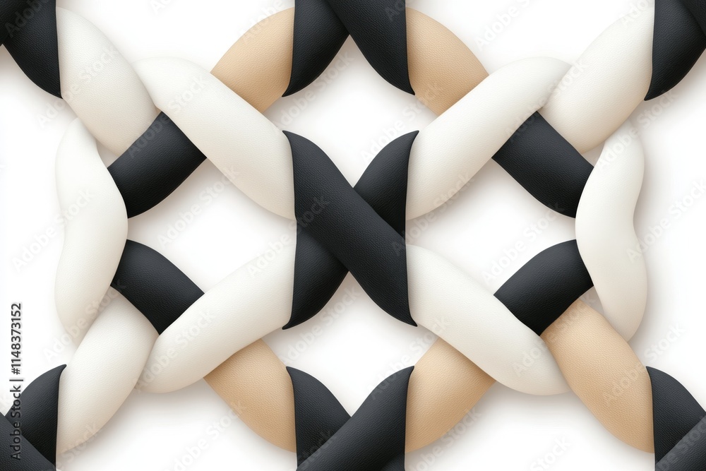 Poster a minimalist design of interlocking geometric triangles, rendered in black and white with a clean, m