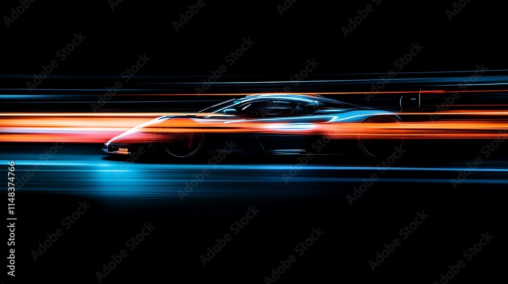 Poster fast car with speed effect.