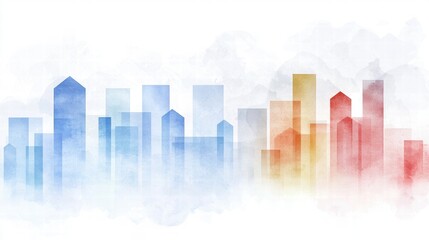 Fototapeta premium Innovative Urban Development Skylines with Economic Growth and Colorful Design Elements