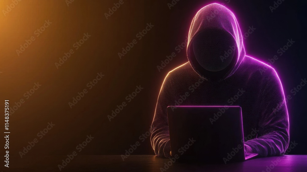 Poster intruder in digital realm hacker attempting to breach data security systems