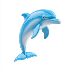 Fototapeta premium sleek dolphin swimming gracefully on white background, showcasing its beauty